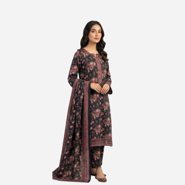 Obsidian Rose 3-Piece Floral Suit